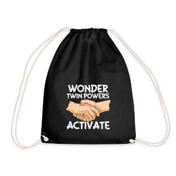 Wonder Twin Sibling Amour pour de vrais frères et sœurs - Sac de sport léger - noir - Devant