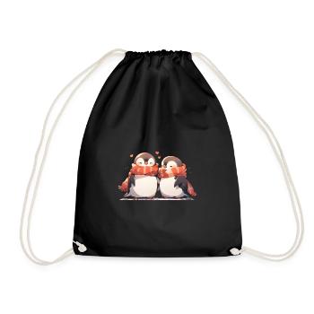 Penguin couple - Turnbeutel - Schwarz - Vorne