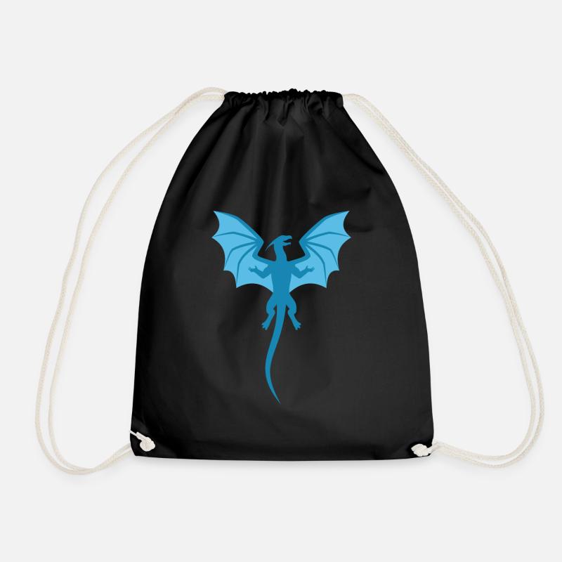 Drache Blau - Turnbeutel - Schwarz