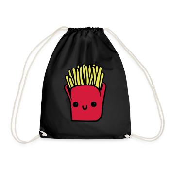Pommes Frittes - Turnbeutel - Schwarz - Vorne