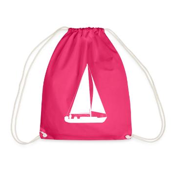Sailing sailboat sailing ship water sports - Drawstring Bag - fuchsia - Front