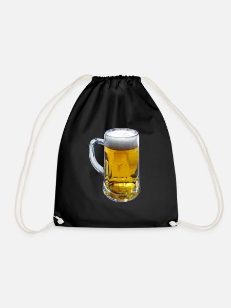 Bier Humpen - Turnbeutel - Schwarz