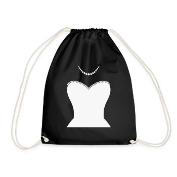 Braut Hochzeit Feier Kleid Geschenk - Turnbeutel - Schwarz - Vorne