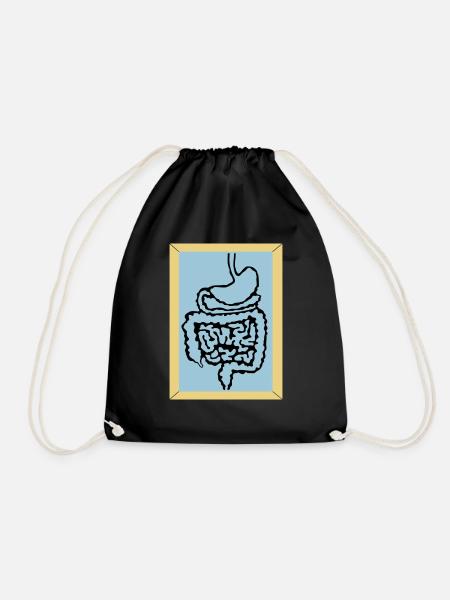 medical intestine 2 d1 - Drawstring Bag - black
