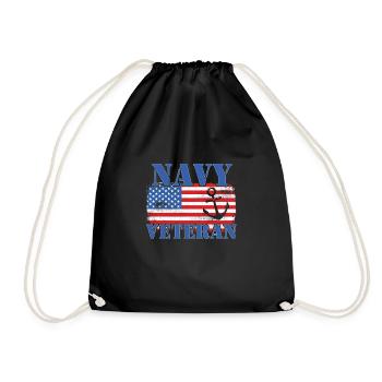 NAVY VETERAN - Drawstring Bag - black - Front