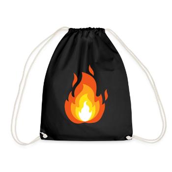 Feurige Flamme - Turnbeutel - Schwarz - Vorne