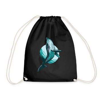 whale - Drawstring Bag - black - Front