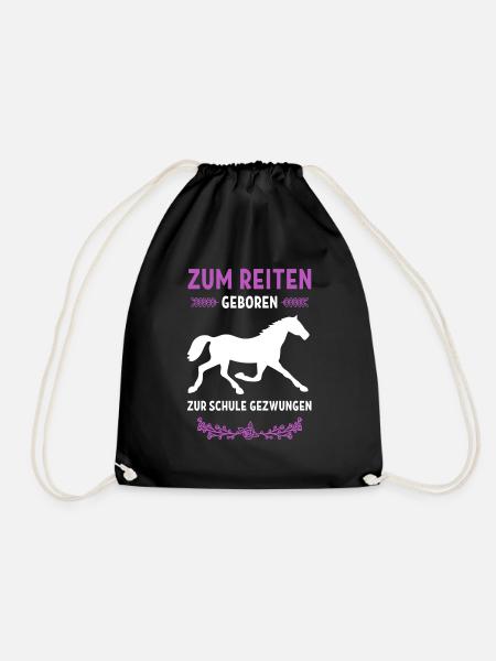 Zum reiten geboren Geschenk Pferd Sport Hobby - Turnbeutel - Schwarz
