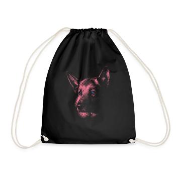 Berger allemand aux yeux bleus - Sac de sport léger - noir - Devant