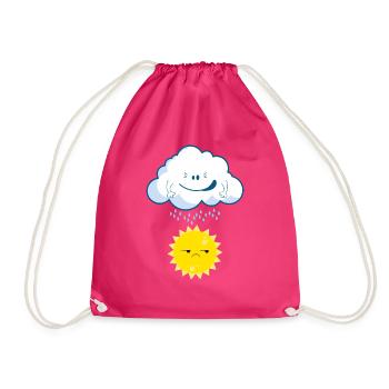 Clouds raining on the sun fun T-Shirt - Turnbeutel - Fuchsia - Vorne