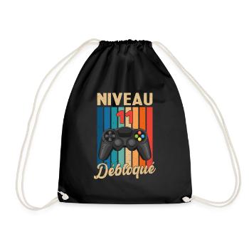 11 ans Anniversaire Garçon Fille Gamer Cadeau - Sac de sport léger - noir - Devant