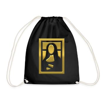 mona lisa game - Drawstring Bag - black - Front