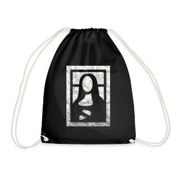 mona lisa game - Drawstring Bag - black - Front