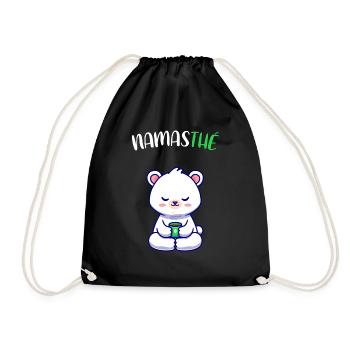 Namasthé Cadeau Humour Yoga ours blanc - Sac de sport léger - noir - Devant