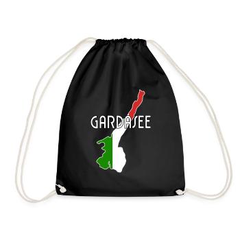 Gardasee Italien - Turnbeutel - Schwarz - Vorne