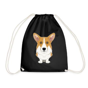 Welsh Corgi Lover I Dog Lover I Welsh Corgi - Drawstring Bag - black - Front