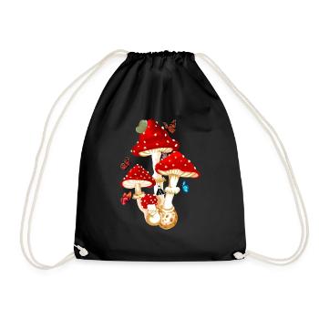 champignon papillon - Sac de sport léger - noir - Devant