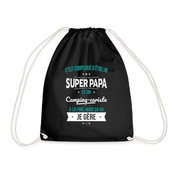 Compliqué être un super papa et un camping-cariste - Sac de sport léger - noir - Devant