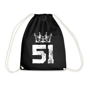 51 Zahl Krone - Turnbeutel - Schwarz - Vorne