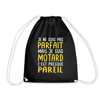 Je ne suis pas parfait mais je suis motard - Sac de sport léger - noir - Devant