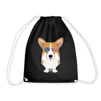 Welsh Corgi USA Lunettes de soleil I Drapeau américain Welsh - Sac de sport léger - noir - Devant