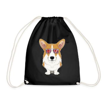 Welsh Corgi UK Sunglasses I English Flag I Union - Turnbeutel - Schwarz - Vorne
