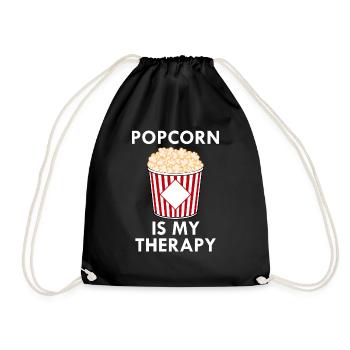 Popcorn comme thérapie ironique disant manger du - Sac de sport léger - noir - Devant