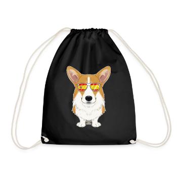 Welsh Corgi I Spain Sunglasses I Spanish Flag - Turnbeutel - Schwarz - Vorne