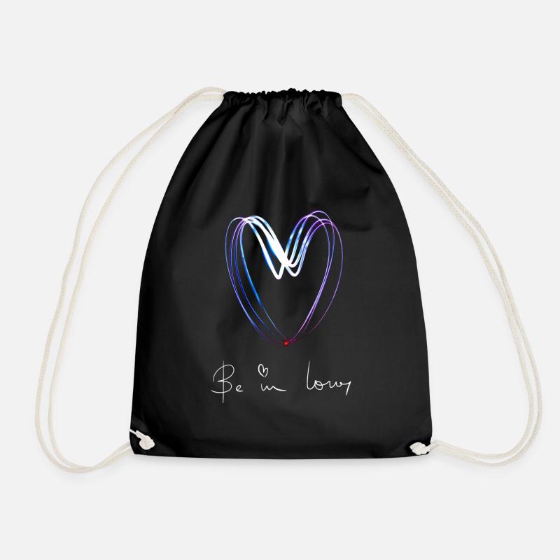 Be in Love - Drawstring Bag - black