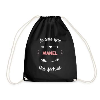 Je suis une Manel qui déchire - Sac de sport léger - noir - Devant