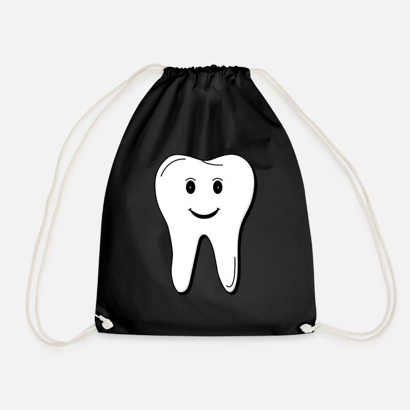 Tooth - Drawstring Bag - black