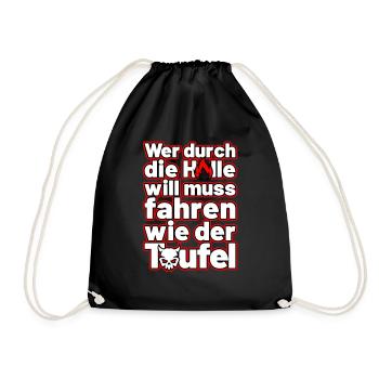 fahren wie der Teufel - Turnbeutel - Schwarz - Vorne
