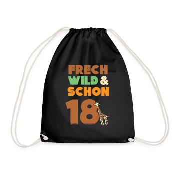 18 Jahre Geburtstag Giraffe - Turnbeutel - Schwarz - Vorne