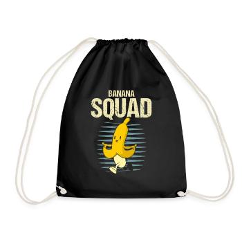 Funny BANANA SQUAD Tea Halloween Costume - Drawstring Bag - black - Front