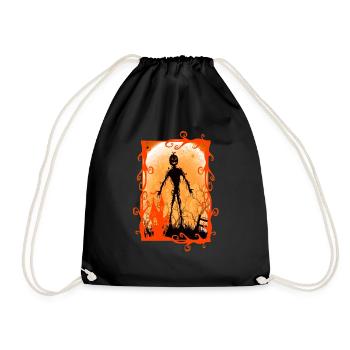 Halloween gruselige Hexe Horror Geist Monster - Turnbeutel - Schwarz - Vorne