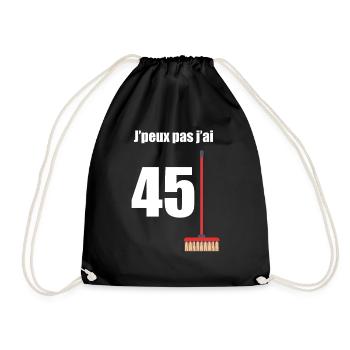 45 Balais Humour Anniversaire 45 Ans - Sac de sport léger - noir - Devant