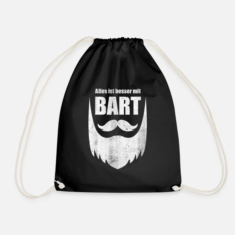 Alles ist besser mit Bart geiler Bart Vintage - Turnbeutel - Schwarz