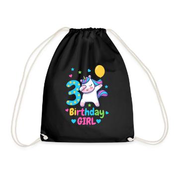 Licorne du 3ème anniversaire. - Sac de sport léger - noir - Devant