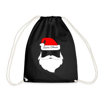 Weihnachtsmann T-Shirt - Turnbeutel - Schwarz - Vorne