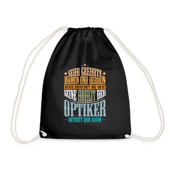 Optiker Augenoptiker - Turnbeutel - Schwarz - Vorne