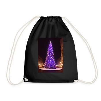 Sapin de Noël violet - Sac de sport léger - noir - Devant