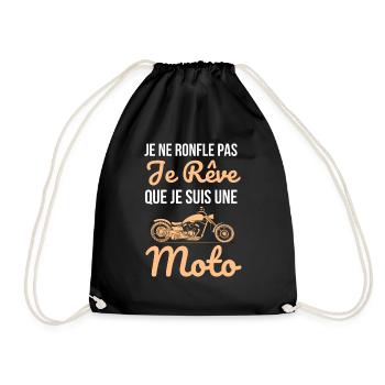 je ne ronfle pas je rêve que je suis une moto - Sac de sport léger - noir - Devant