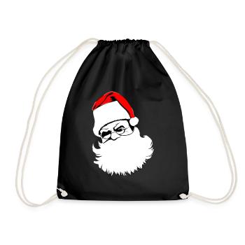Christmas Hat Santa Claus Christmas Vector - Drawstring Bag - black - Front
