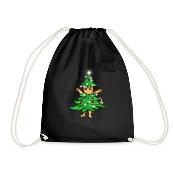 Noël drôle chat arbre de Noël chat moche - Sac de sport léger - noir - Devant