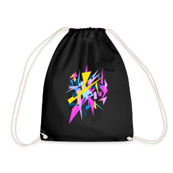 Diamond - Abstract Artwork With Blue Pink And Yell - Drawstring Bag - black - Front