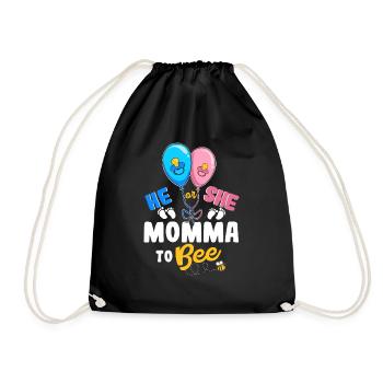 He or She Momma To Bee Best Mom Ever Motherhood - Turnbeutel - Schwarz - Vorne