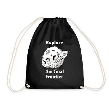 Explore The Final Frontier Retro Outer Space - Turnbeutel - Schwarz - Vorne