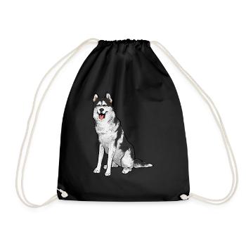 Alaskan Malamute Hund - Turnbeutel - Schwarz - Vorne