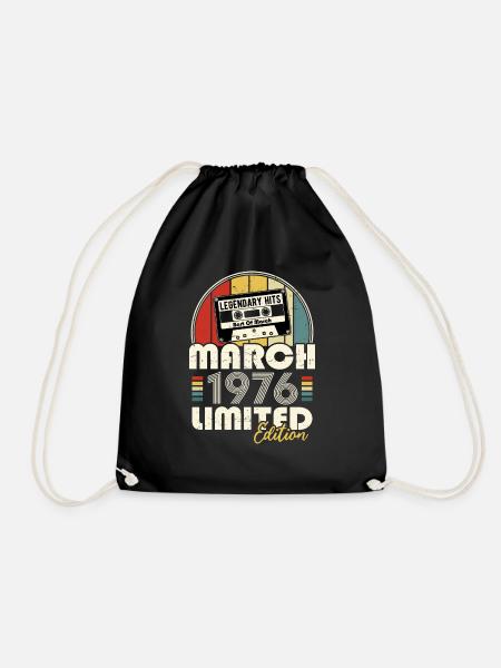 März 1976 Vintage Jubiläums Retro Geschenk - Turnbeutel - Schwarz