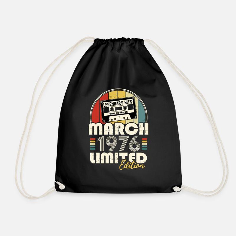 März 1976 Vintage Jubiläums Retro Geschenk - Turnbeutel - Schwarz